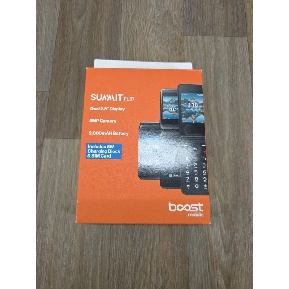 Summit Flip 4G LTE Locked to Boost Mobile Black Dual 2.8 Display 5MP Camera